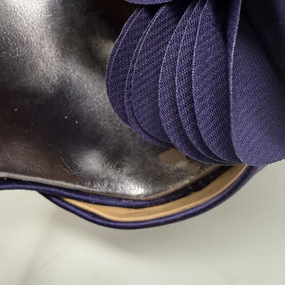 Badgley Mischka Randall D'orsay Heels Womens 7 Purple Satin Peep Toe Wedding - Picture 10 of 16